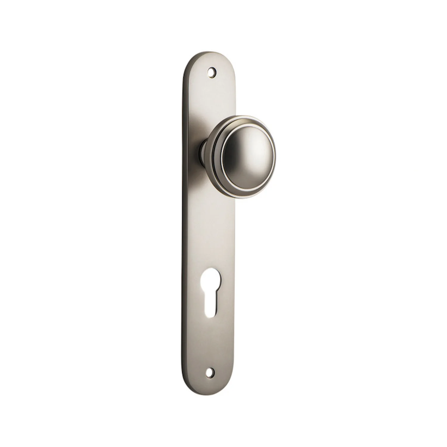 Iver Paddington Door Knob on Oval Backplate Satin Nickel - Image 5