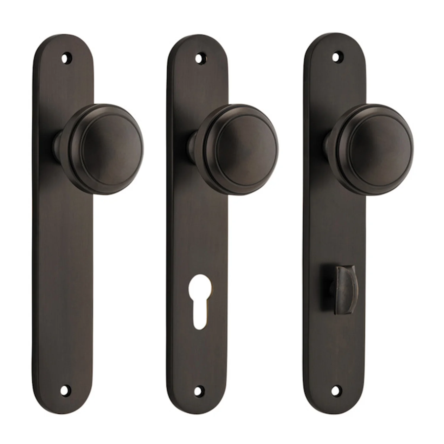 Iver Paddington Door Knob on Oval Backplate Signature Brass
