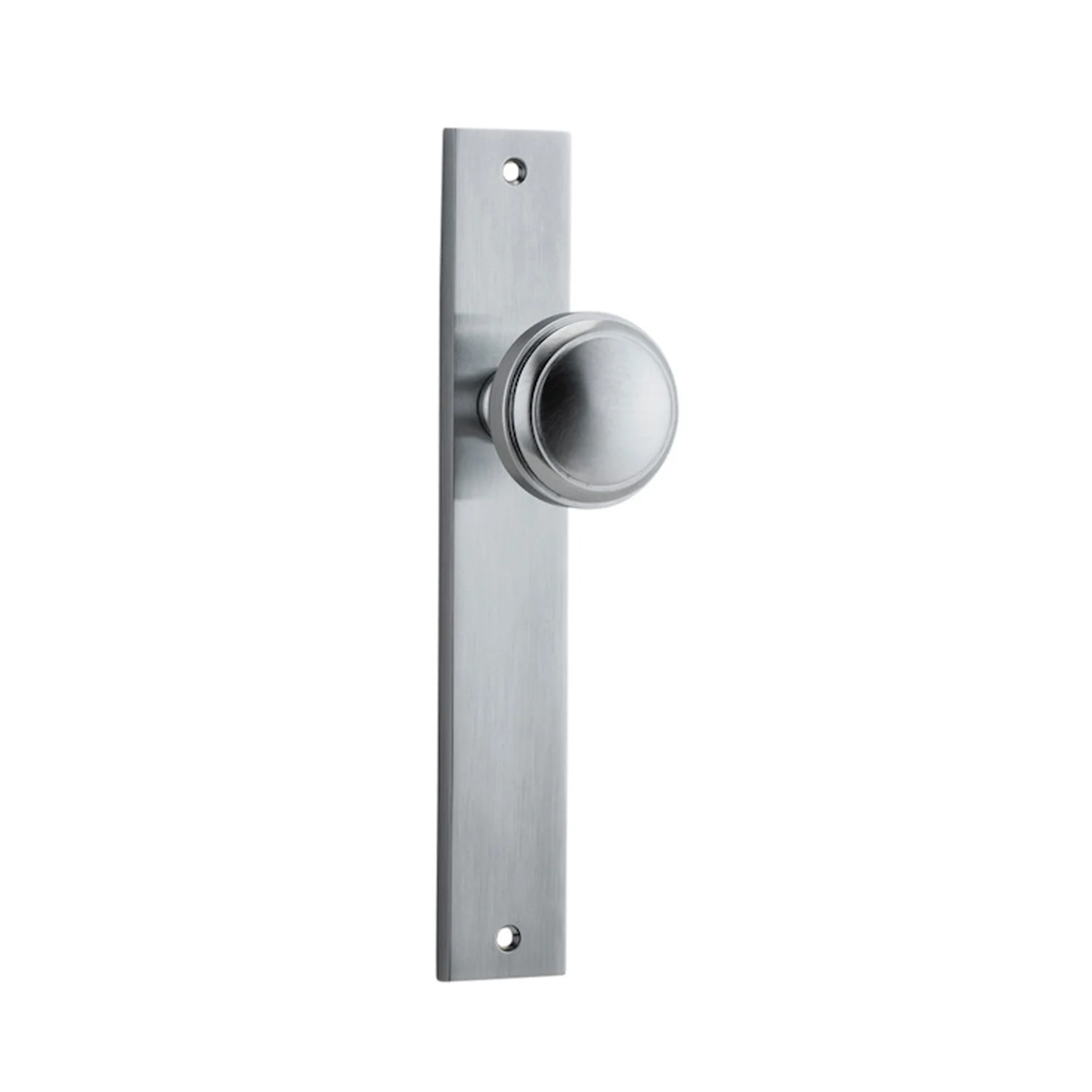 Iver Paddington Door Knob on Rectangular Backplate Brushed Chrome - Image 2