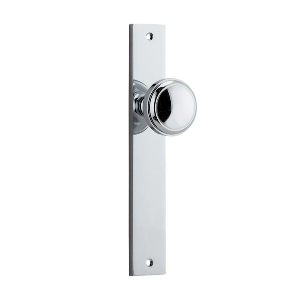 Iver Paddington Door Knob on Rectangular Backplate Chrome Plated - Image 2