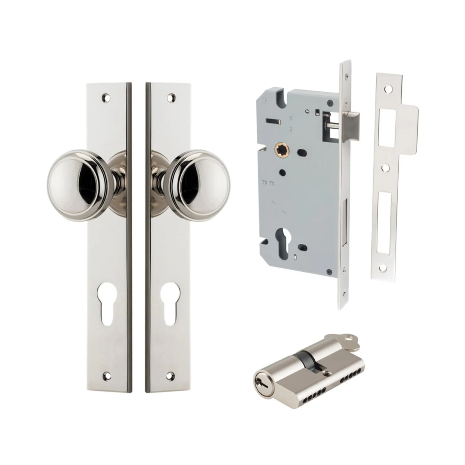 Iver Paddington Door Knob on Rectangular Backplate Entrance Kit Key/Key - Image 11