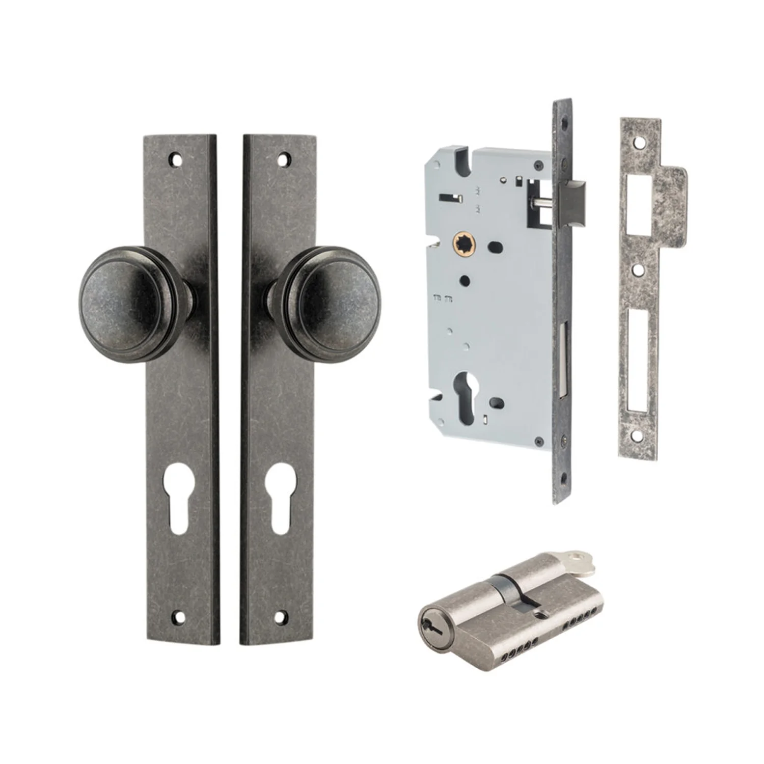 Iver Paddington Door Knob on Rectangular Backplate Entrance Kit Key/Key - Image 7