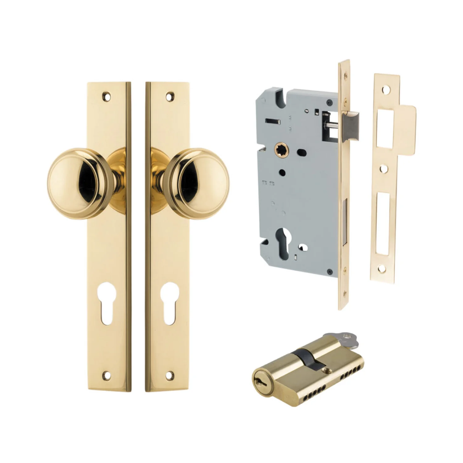 Iver Paddington Door Knob on Rectangular Backplate Entrance Kit Key/Key - Image 9