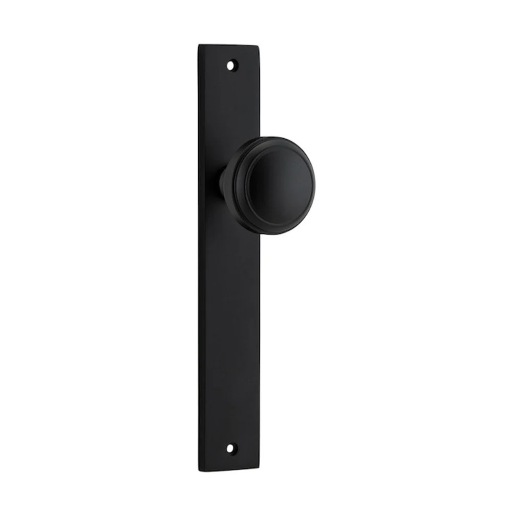 Iver Paddington Door Knob on Rectangular Backplate Matt Black - Image 2