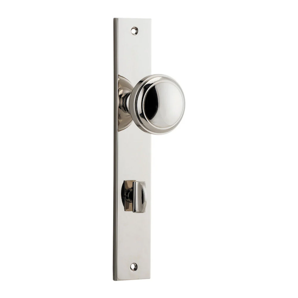 Iver Paddington Door Knob on Rectangular Backplate Polished Nickel - Image 4