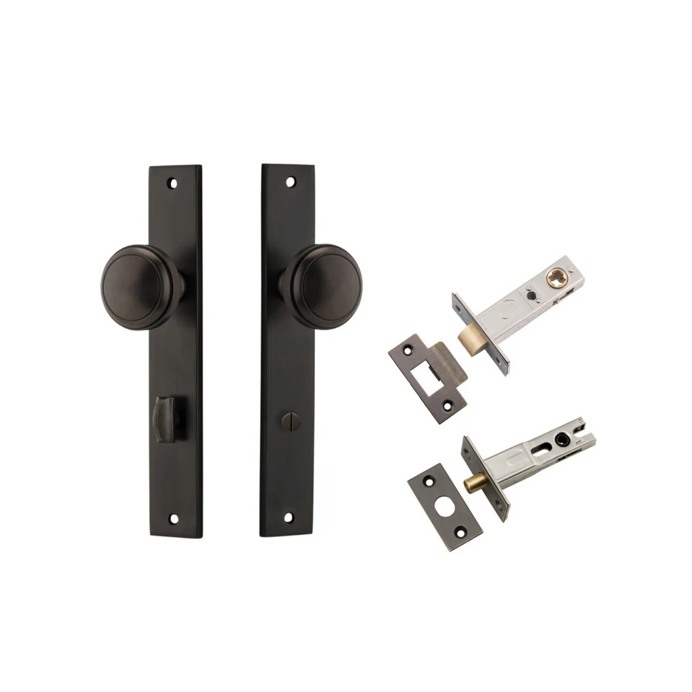 Iver Paddington Door Knob on Rectangular Backplate Privacy Kit with Turn - Image 14