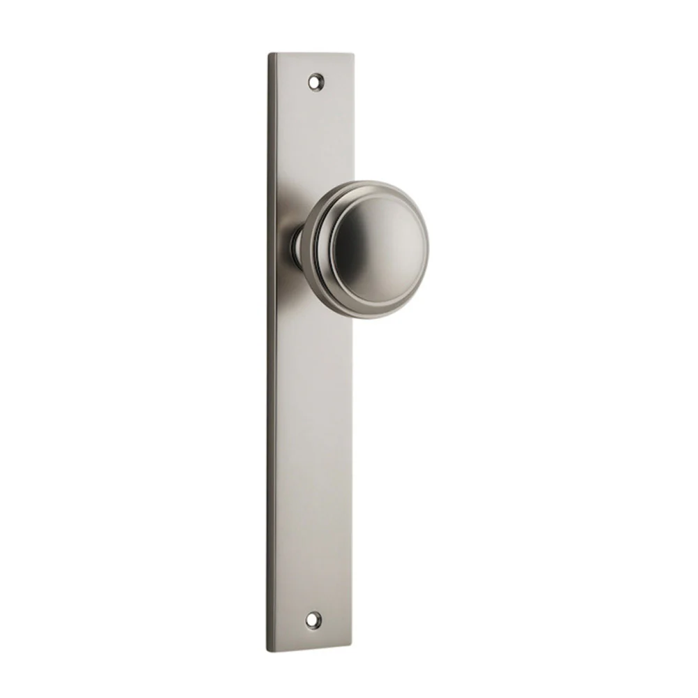 Iver Paddington Door Knob on Rectangular Backplate Satin Nickel - Image 2