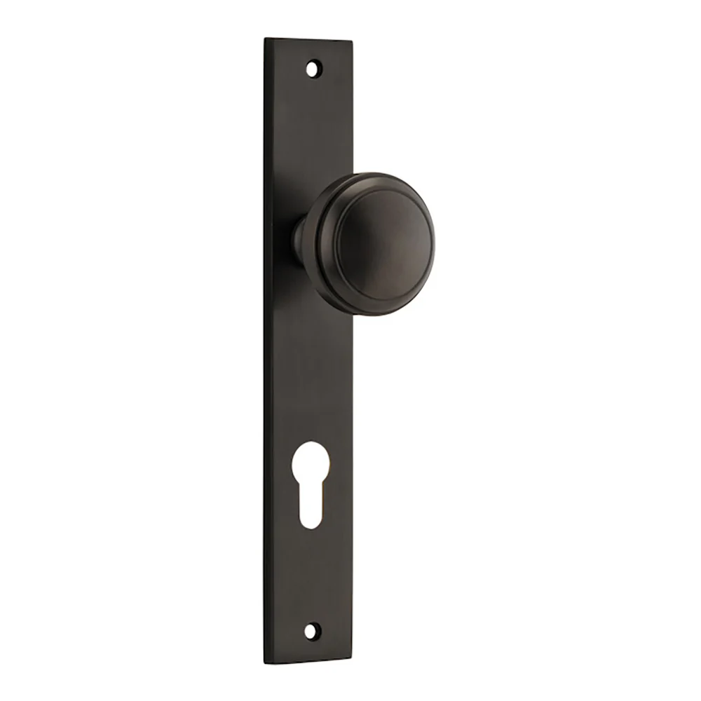 Iver Paddington Door Knob on Rectangular Backplate Signature Brass - Image 5