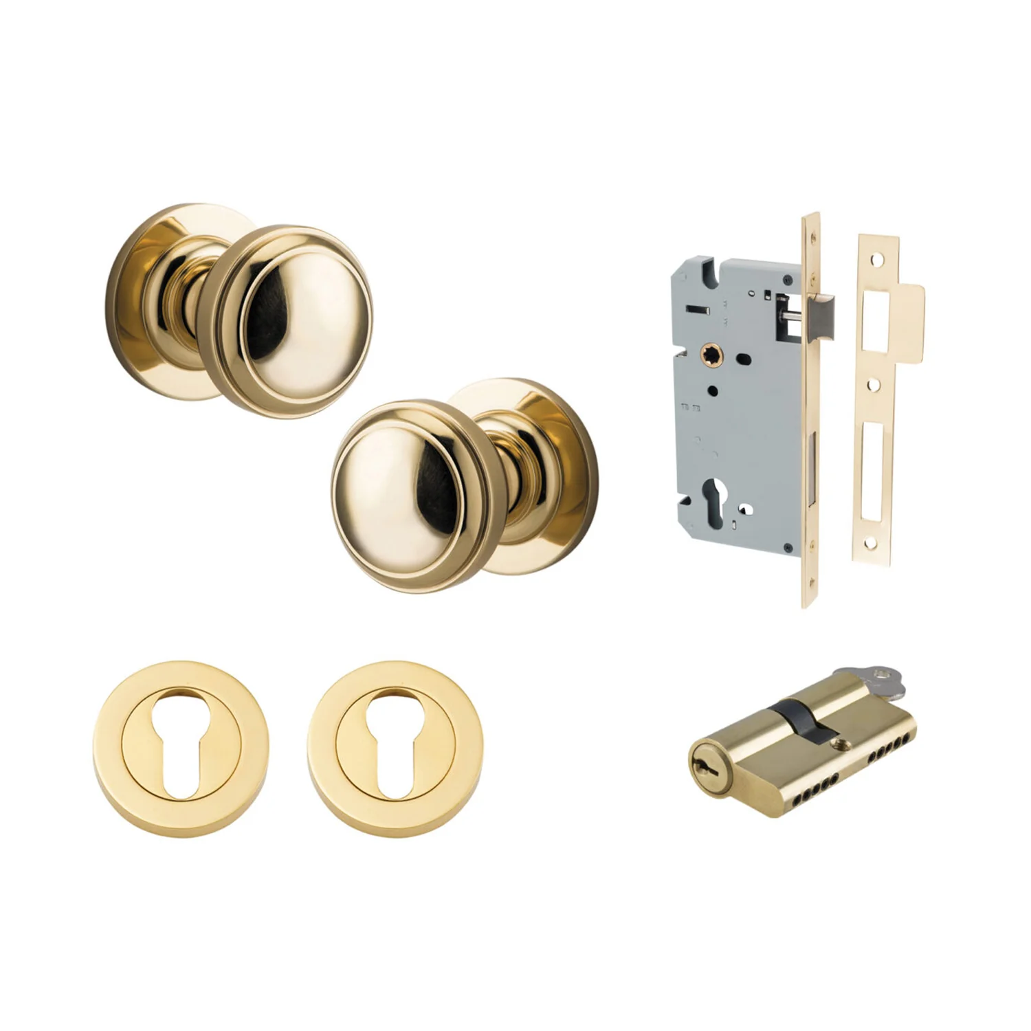 Iver Paddington Door Knob on Round Rose Entrance Kit Key/Key - Available in Various Finishes - Image 10
