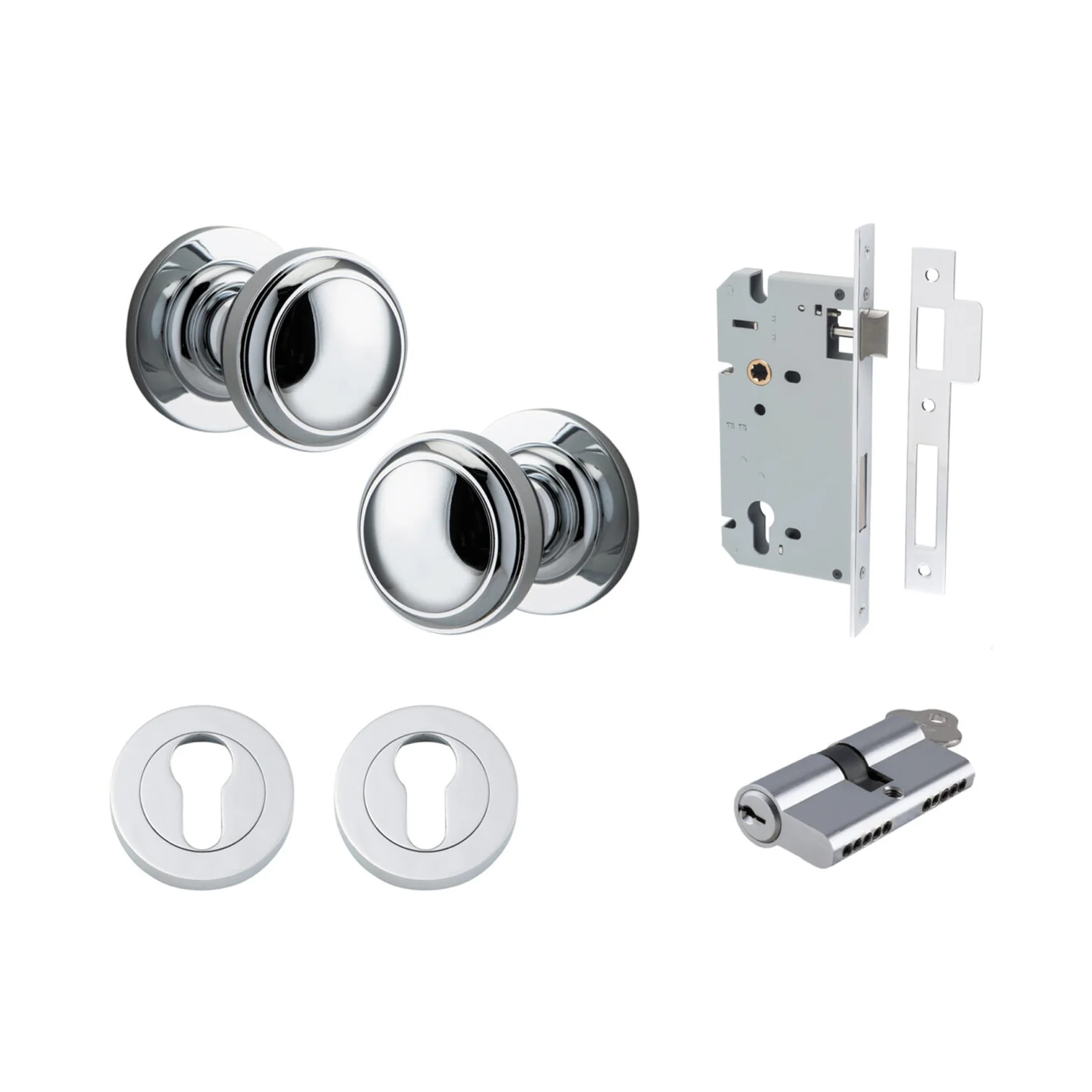 Iver Paddington Door Knob on Round Rose Entrance Kit Key/Key - Available in Various Finishes - Image 11