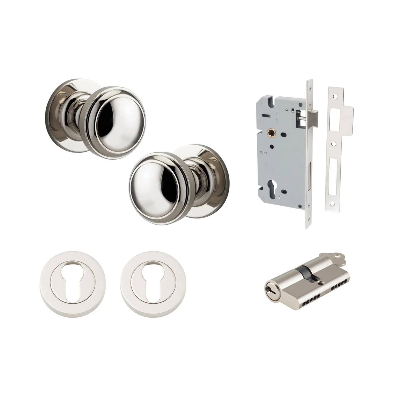 Iver Paddington Door Knob on Round Rose Entrance Kit Key/Key - Available in Various Finishes - Image 12