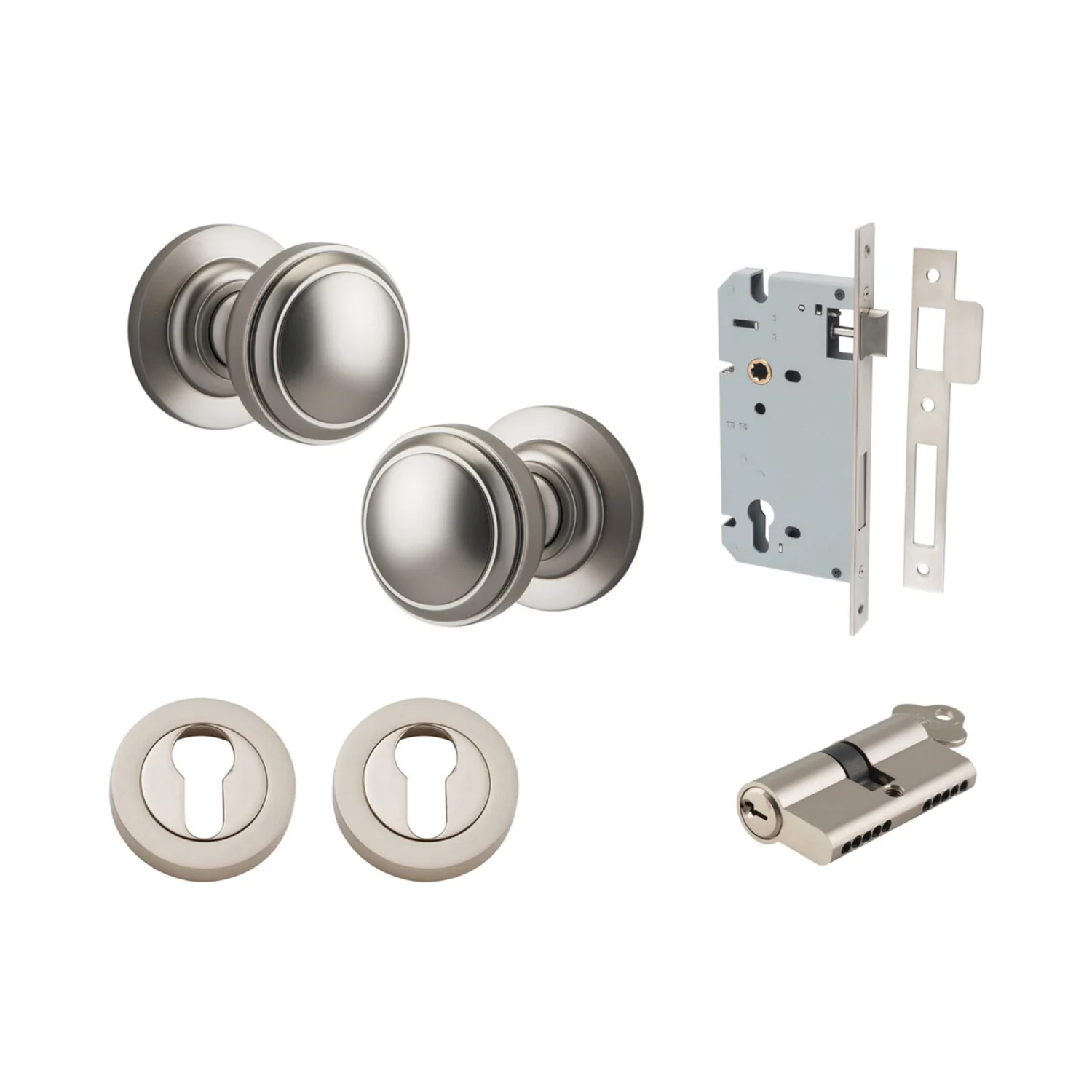 Iver Paddington Door Knob on Round Rose Entrance Kit Key/Key - Available in Various Finishes - Image 13