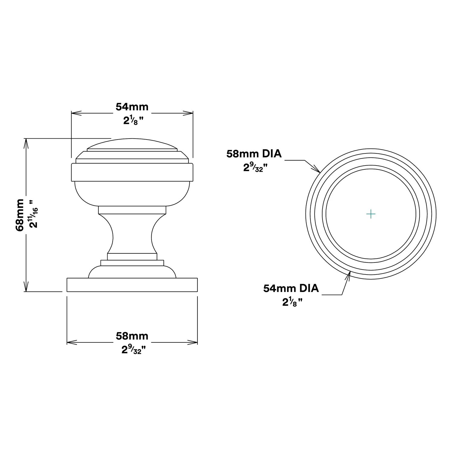 Iver Paddington Door Knob on Round Rose Entrance Kit Key/Key - Available in Various Finishes - Image 2
