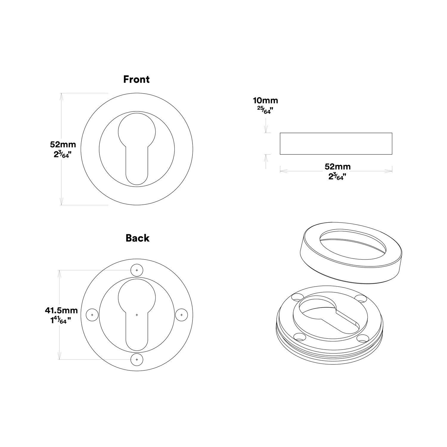 Iver Paddington Door Knob on Round Rose Entrance Kit Key/Key - Available in Various Finishes - Image 4