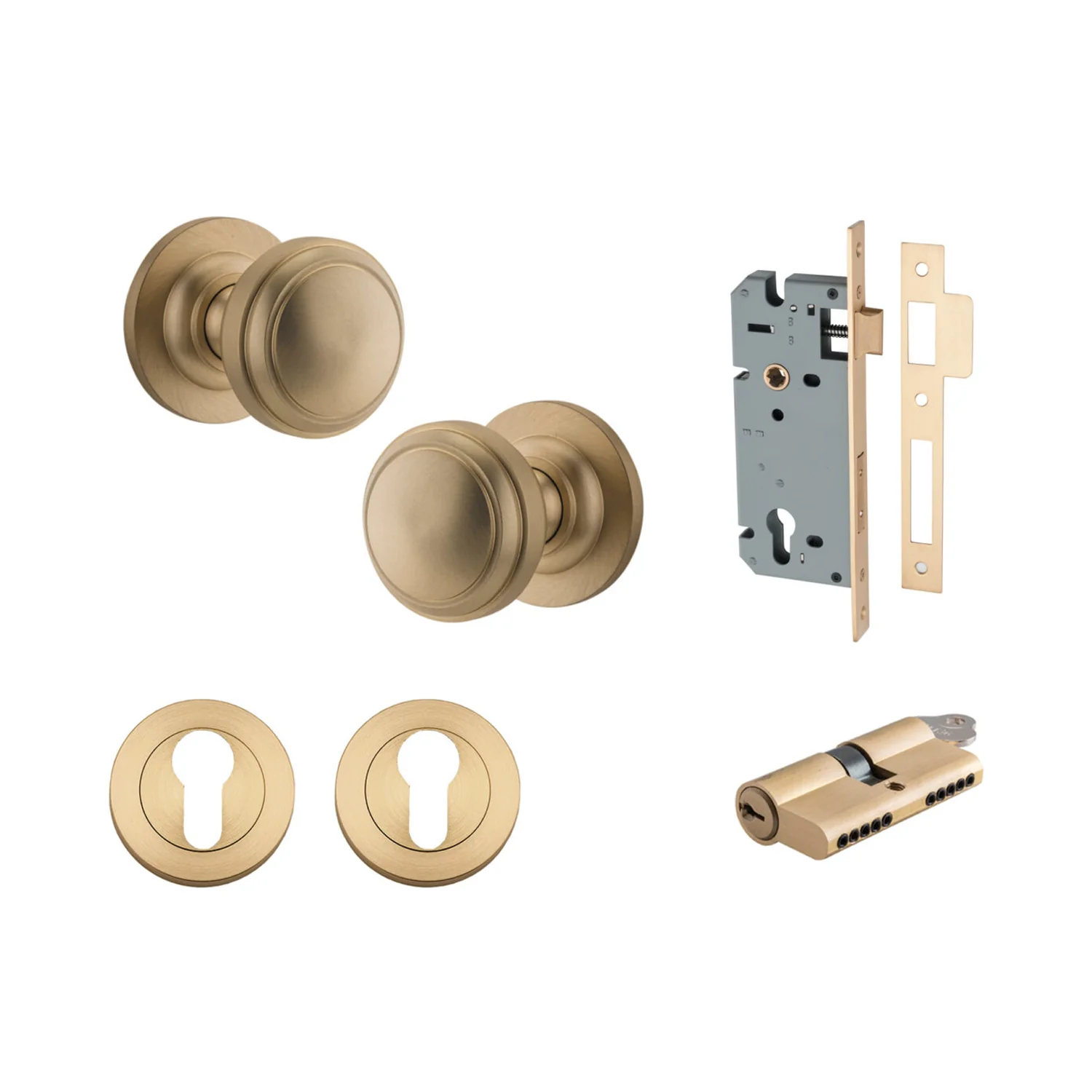 Iver Paddington Door Knob on Round Rose Entrance Kit Key/Key - Available in Various Finishes - Image 6