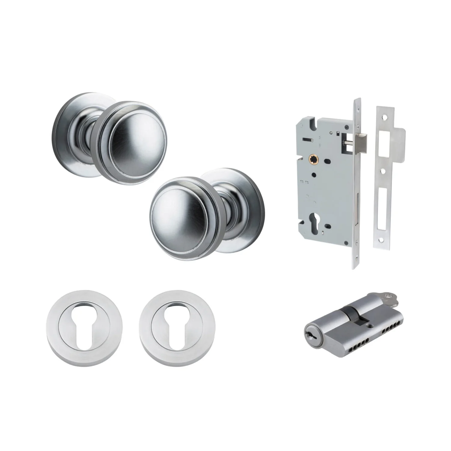 Iver Paddington Door Knob on Round Rose Entrance Kit Key/Key - Available in Various Finishes - Image 7