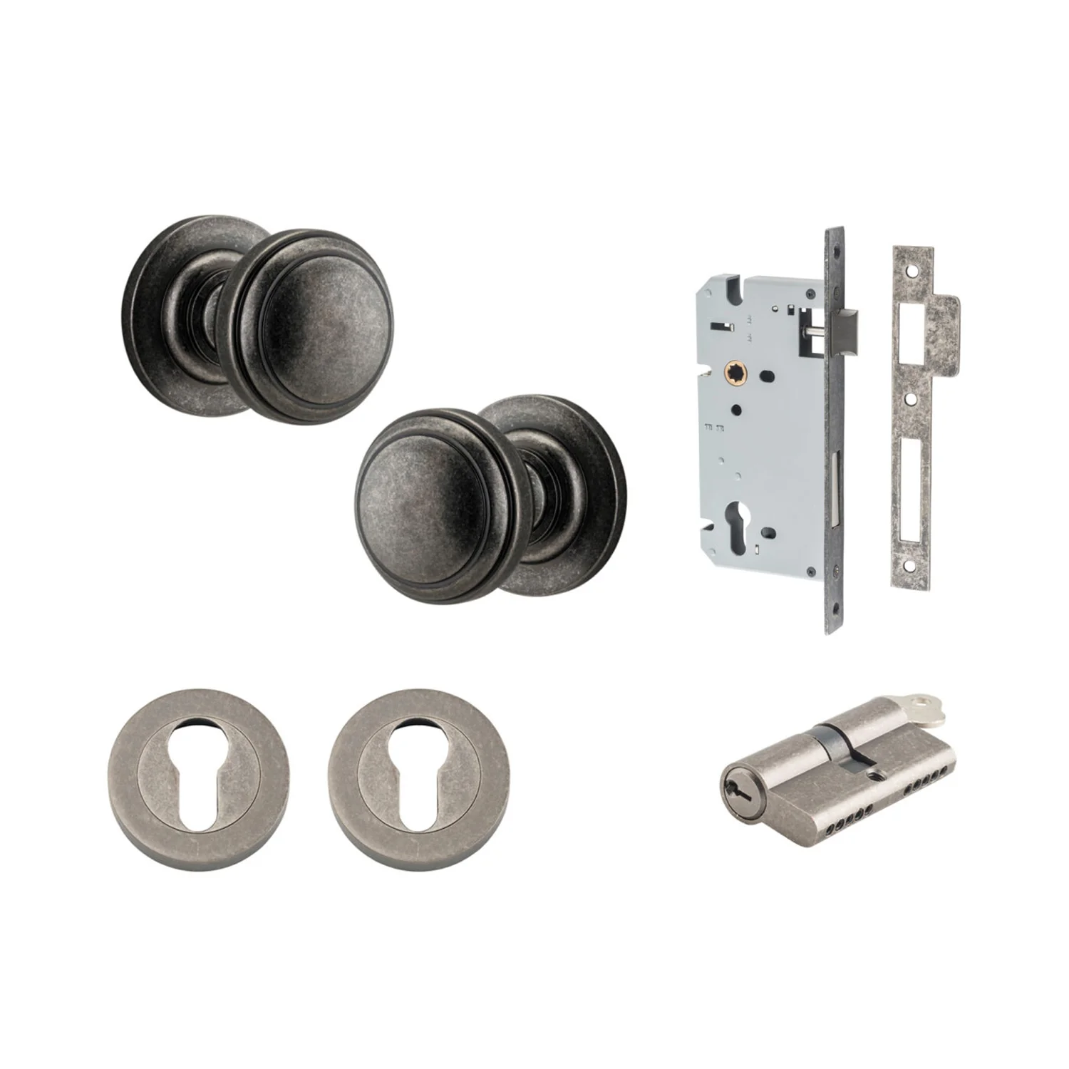 Iver Paddington Door Knob on Round Rose Entrance Kit Key/Key - Available in Various Finishes - Image 8