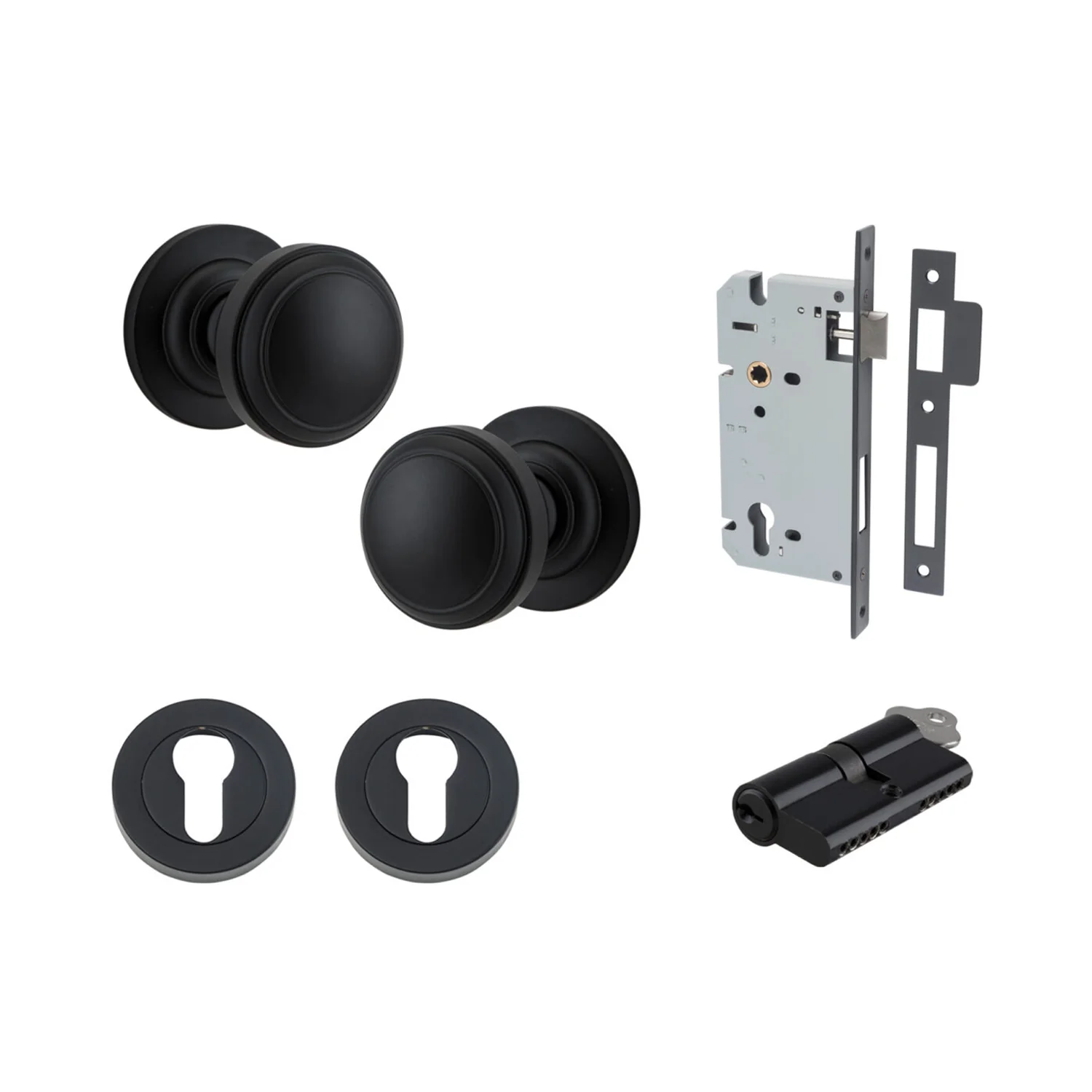 Iver Paddington Door Knob on Round Rose Entrance Kit Key/Key - Available in Various Finishes - Image 9