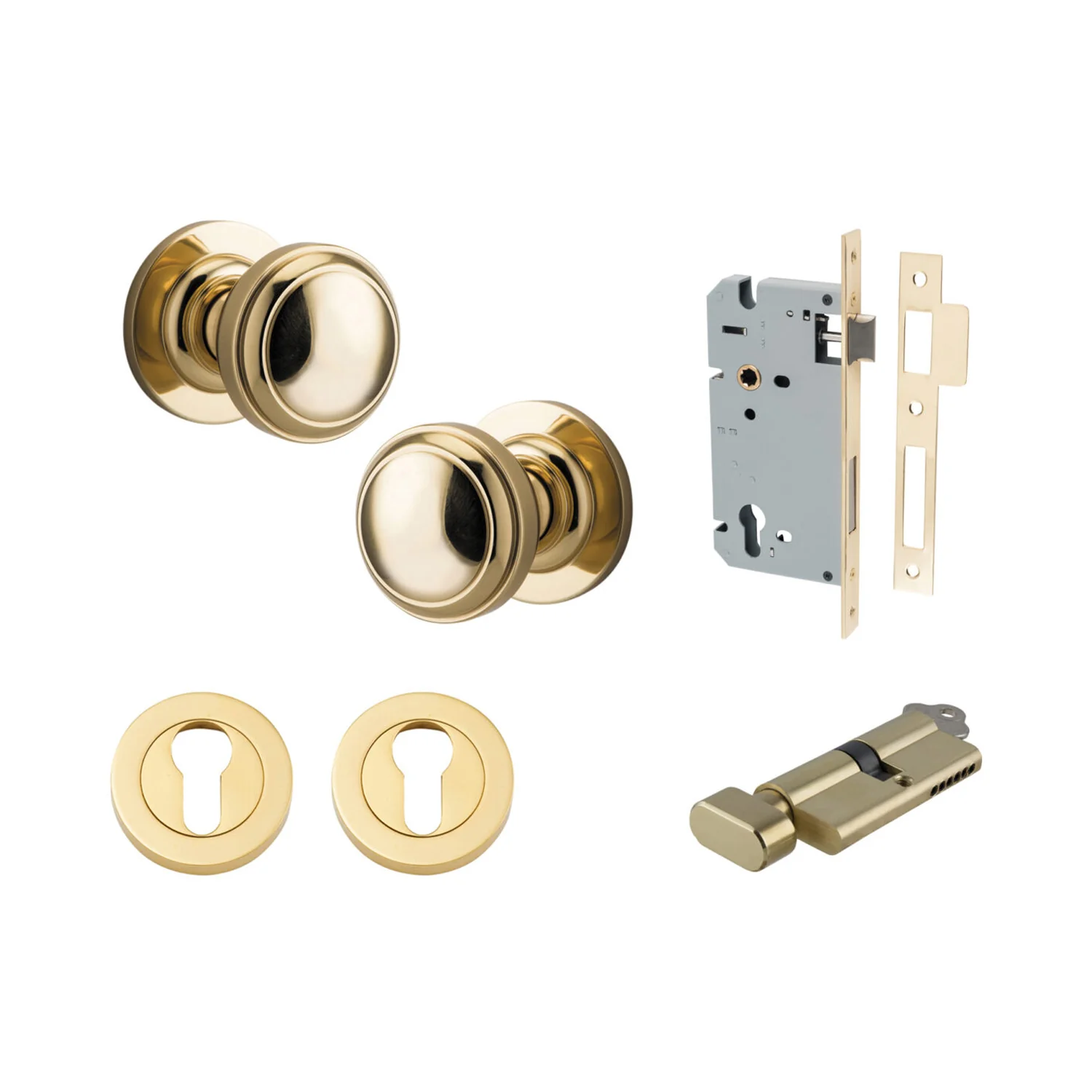 Iver Paddington Door Knob on Round Rose Entrance Kit Key/Thumb - Available in Various Finishes - Image 10