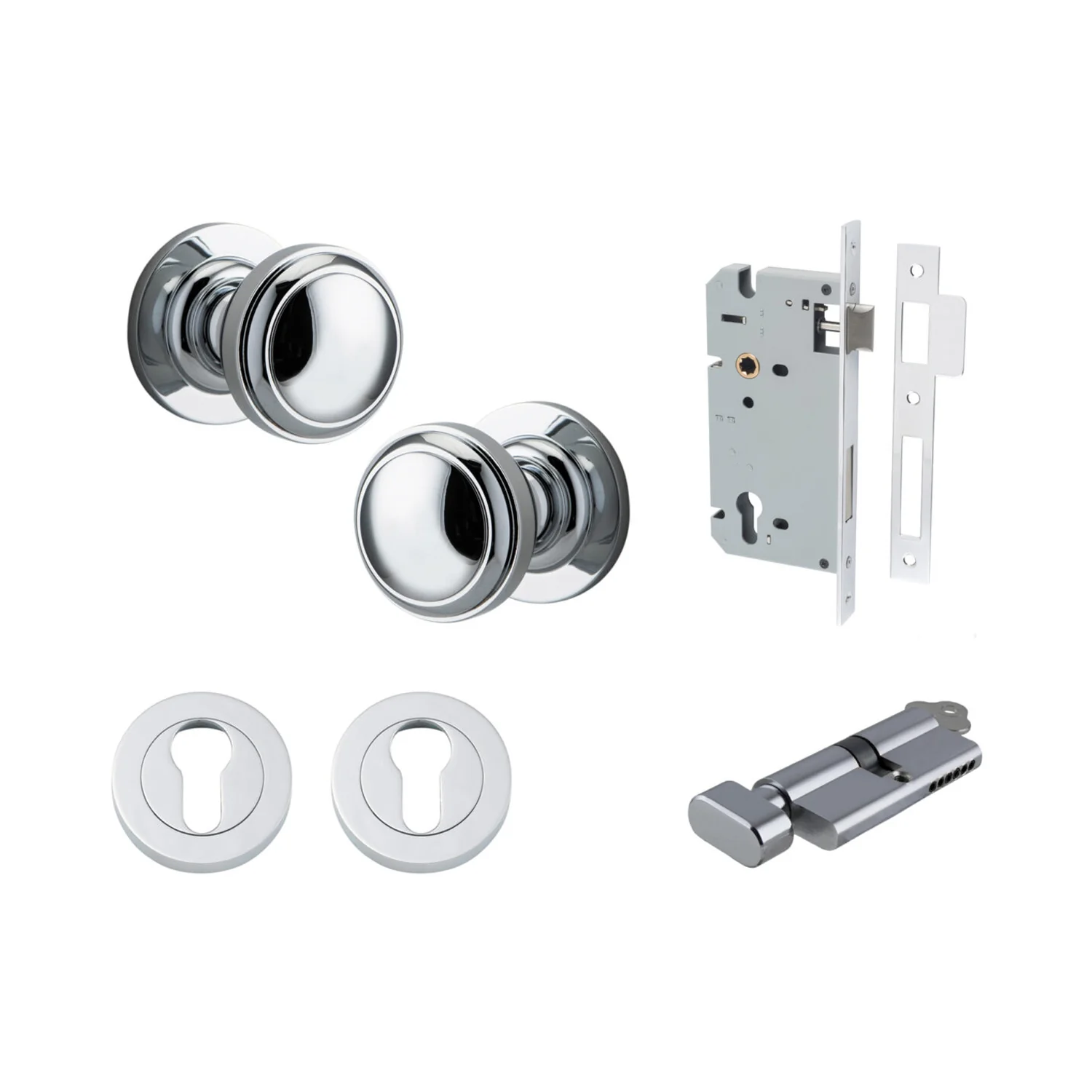 Iver Paddington Door Knob on Round Rose Entrance Kit Key/Thumb - Available in Various Finishes - Image 11
