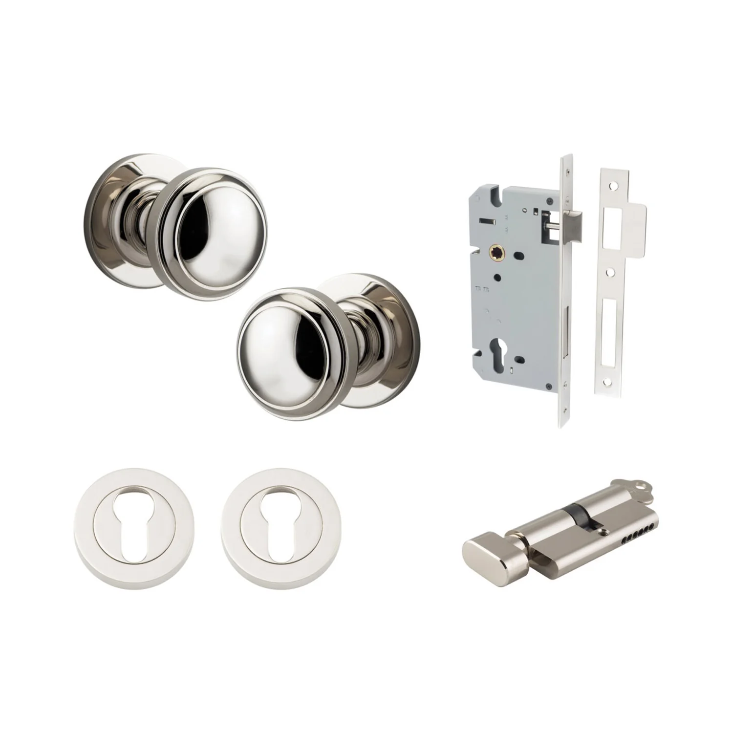 Iver Paddington Door Knob on Round Rose Entrance Kit Key/Thumb - Available in Various Finishes - Image 12