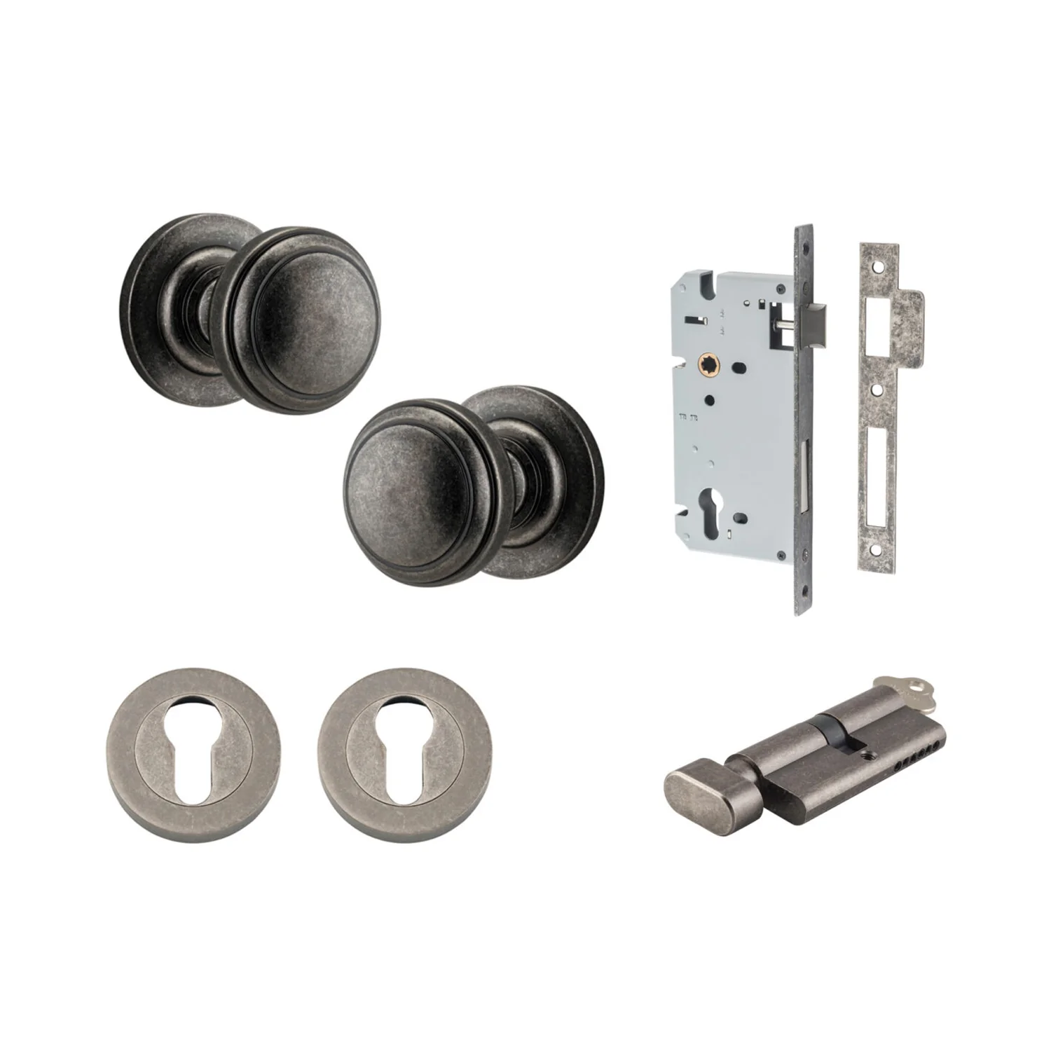 Iver Paddington Door Knob on Round Rose Entrance Kit Key/Thumb - Available in Various Finishes - Image 8