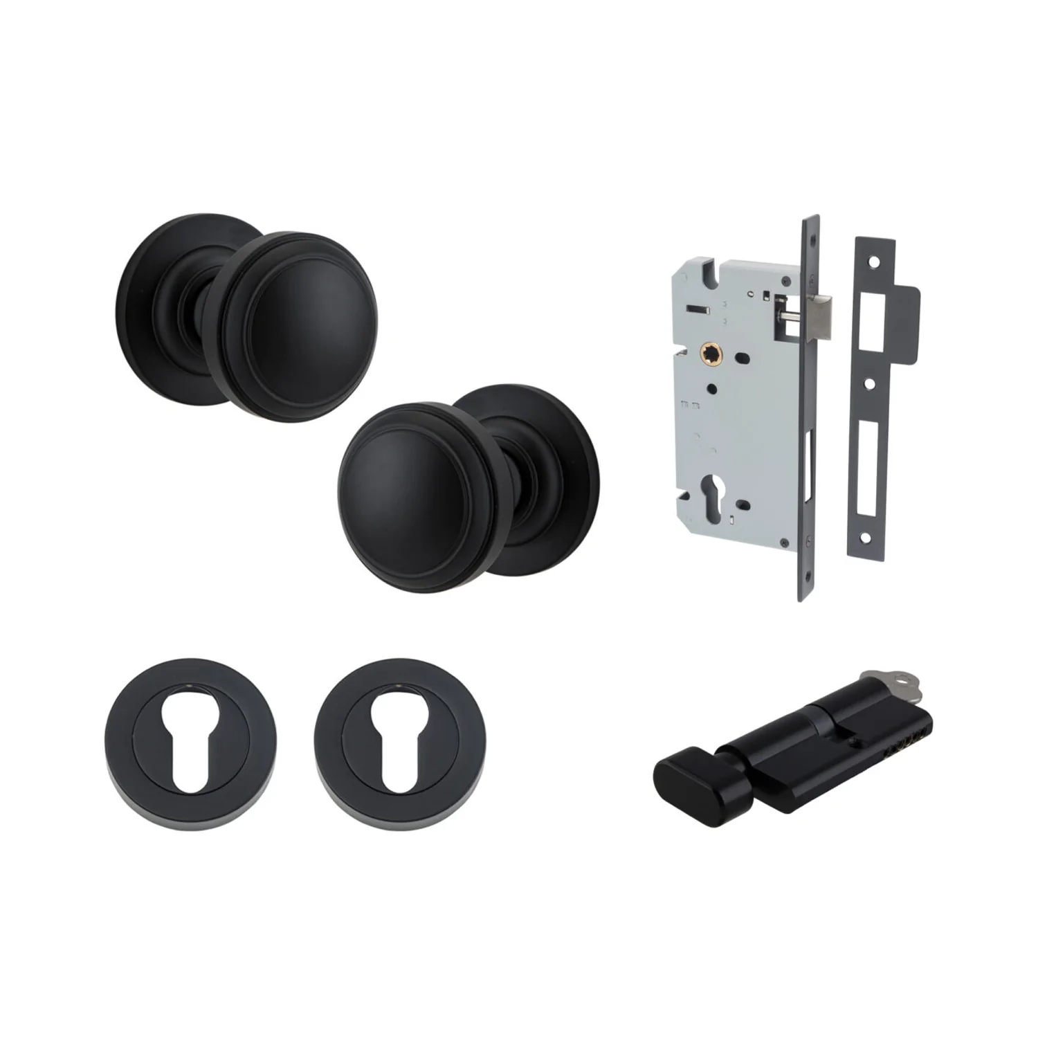 Iver Paddington Door Knob on Round Rose Entrance Kit Key/Thumb - Available in Various Finishes - Image 9