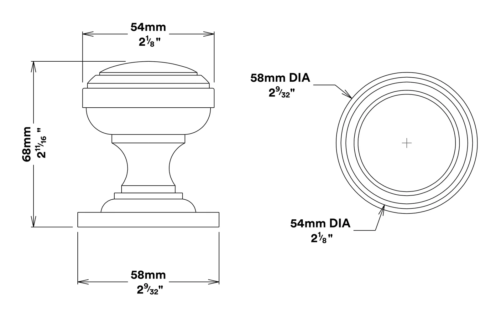 Iver Paddington Door Knob on Round Rose Passage Kit - Available in Various Finishes - Image 2