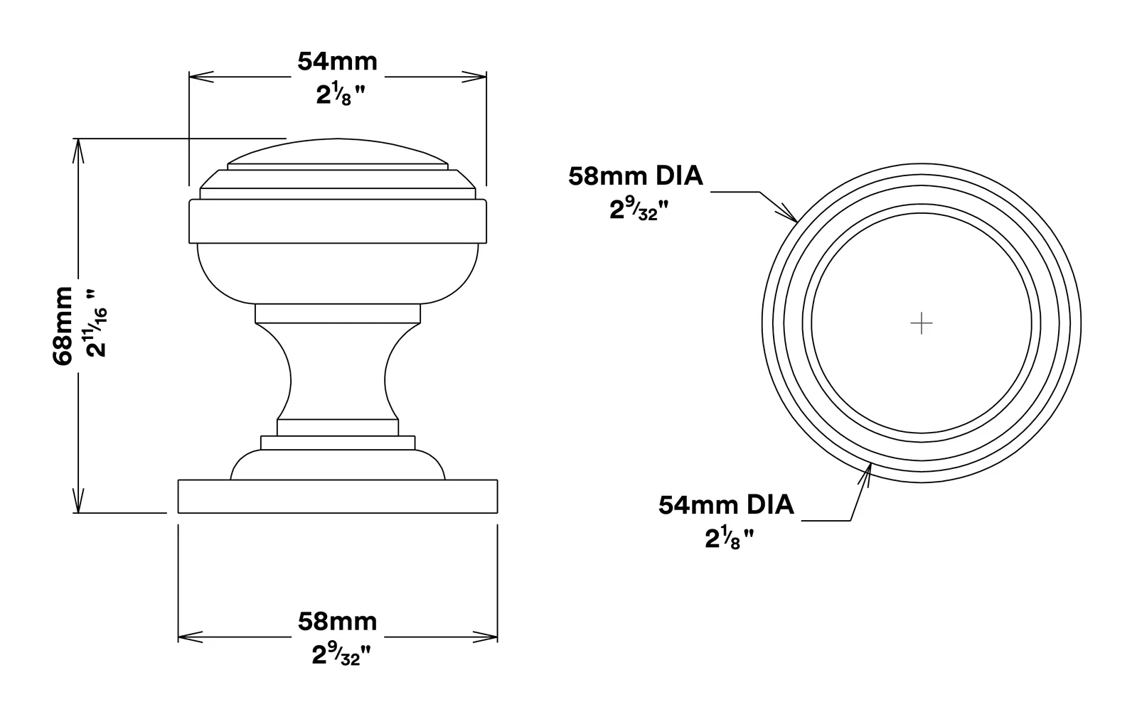 Iver Paddington Door Knob on Round Rose Privacy Kit - Available in Various Finishes - Image 2