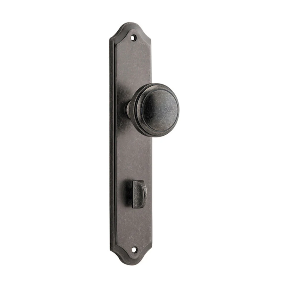 Iver Paddington Door Knob on Shouldered Backplate Distressed Nickel - Image 4