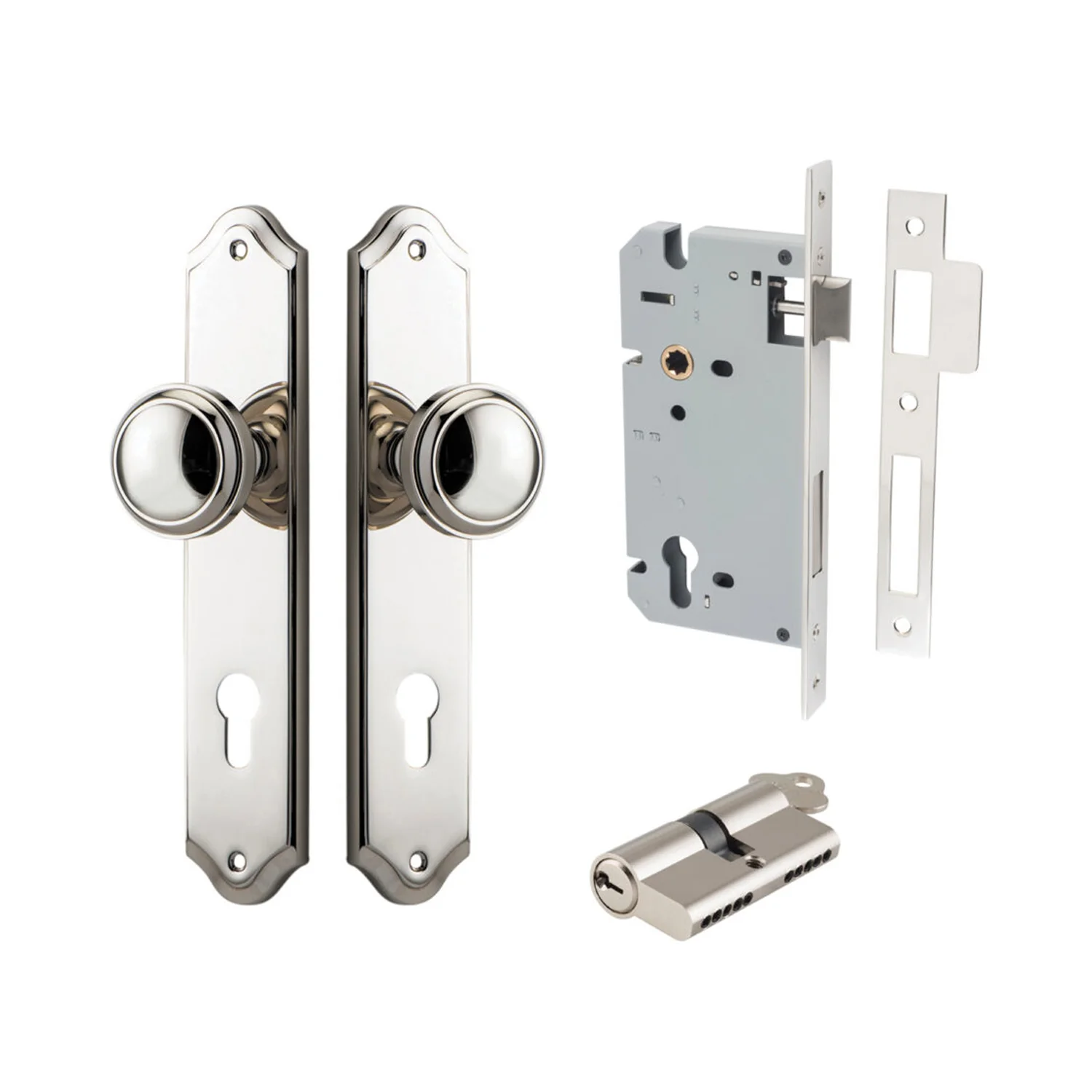 Iver Paddington Door Knob on Shouldered Backplate Entrance Kit Key/Key - Image 10