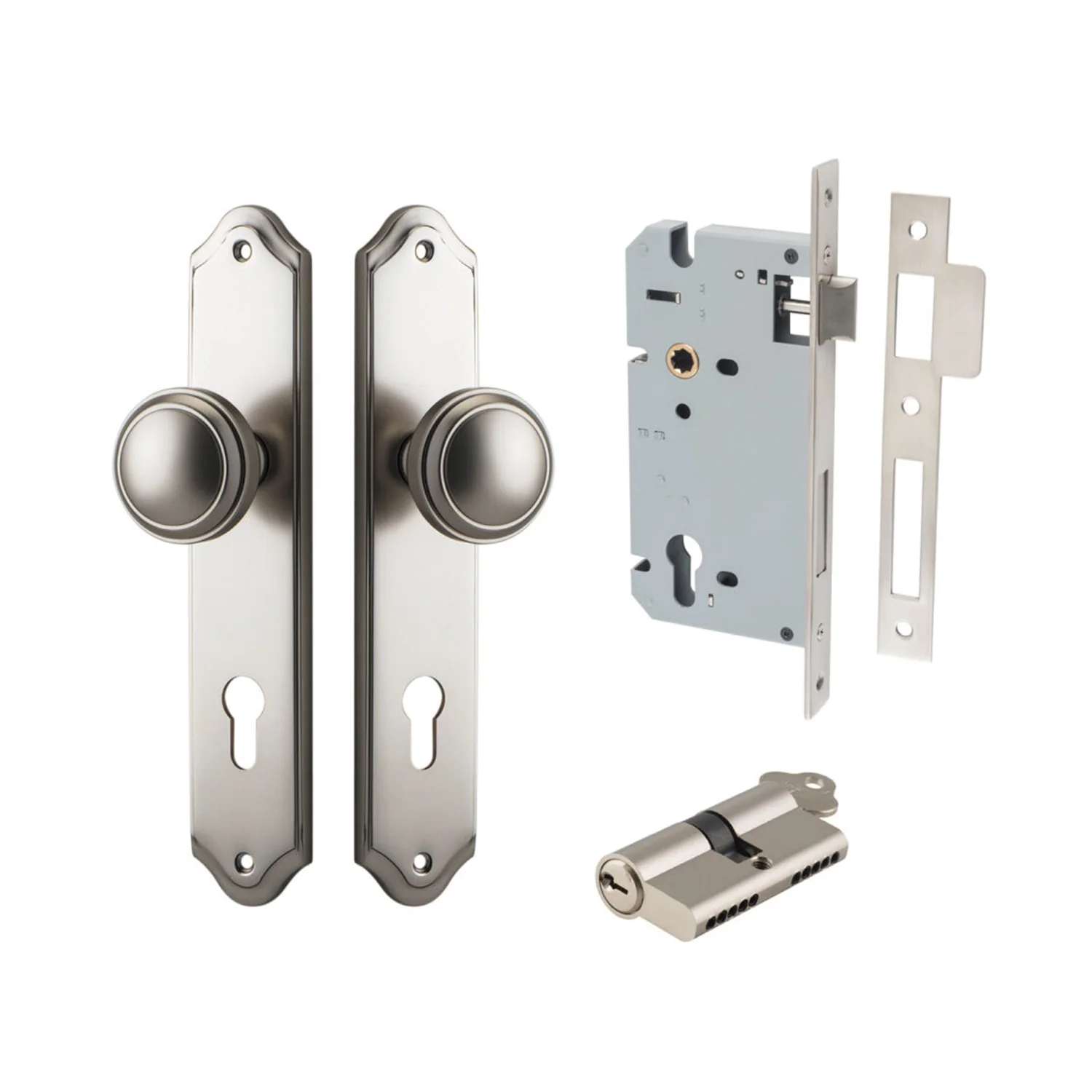 Iver Paddington Door Knob on Shouldered Backplate Entrance Kit Key/Key - Image 11