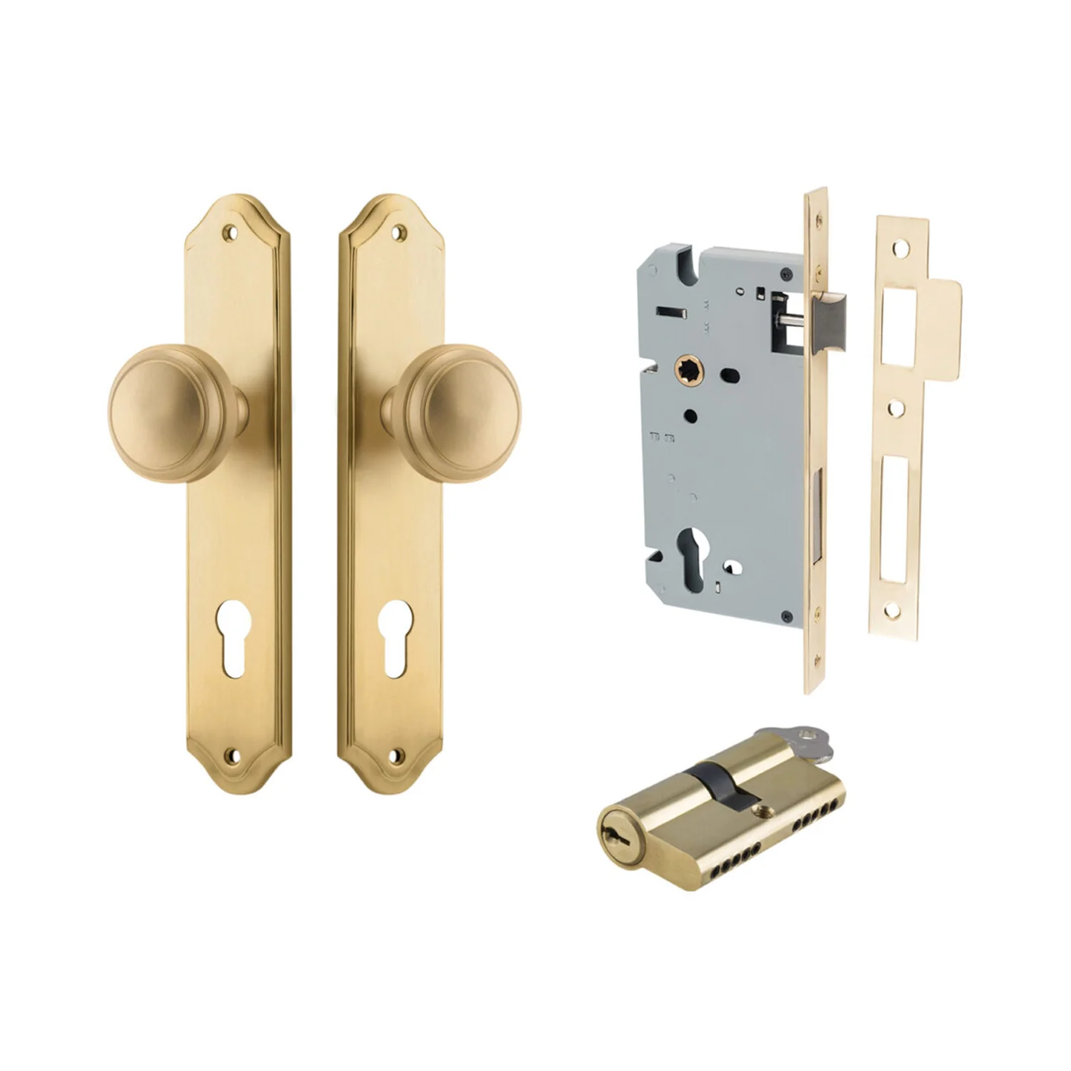 Iver Paddington Door Knob on Shouldered Backplate Entrance Kit Key/Key - Image 13