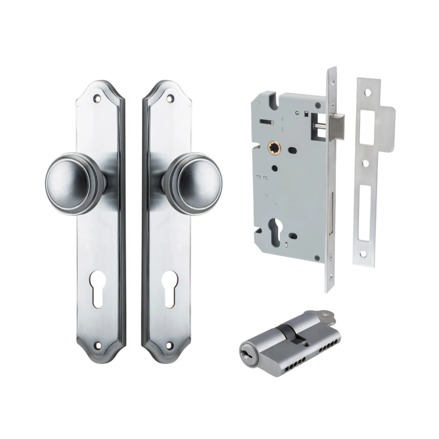 Iver Paddington Door Knob on Shouldered Backplate Entrance Kit Key/Key - Image 5