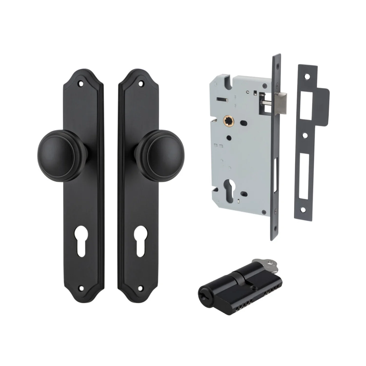 Iver Paddington Door Knob on Shouldered Backplate Entrance Kit Key/Key - Image 7