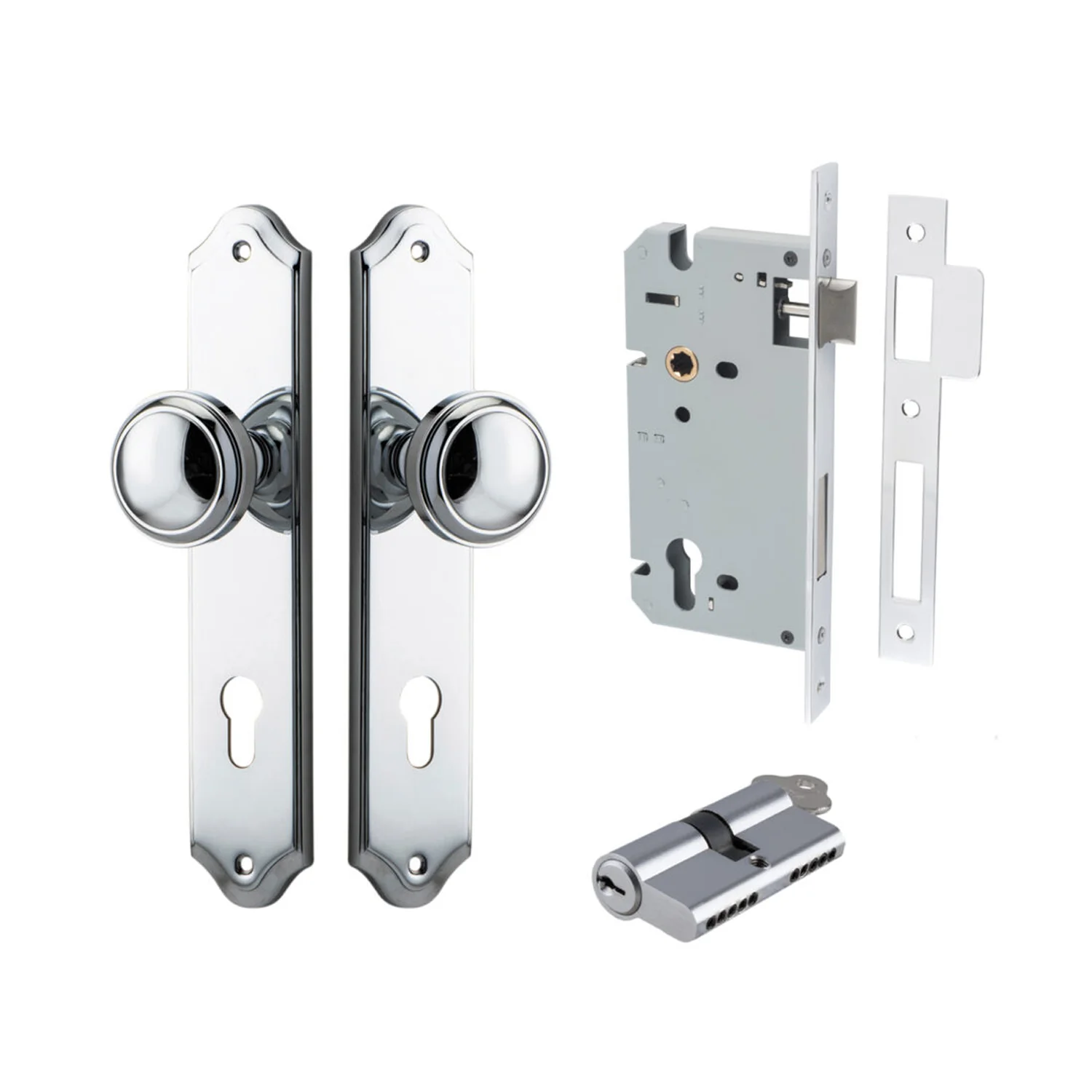 Iver Paddington Door Knob on Shouldered Backplate Entrance Kit Key/Key - Image 9