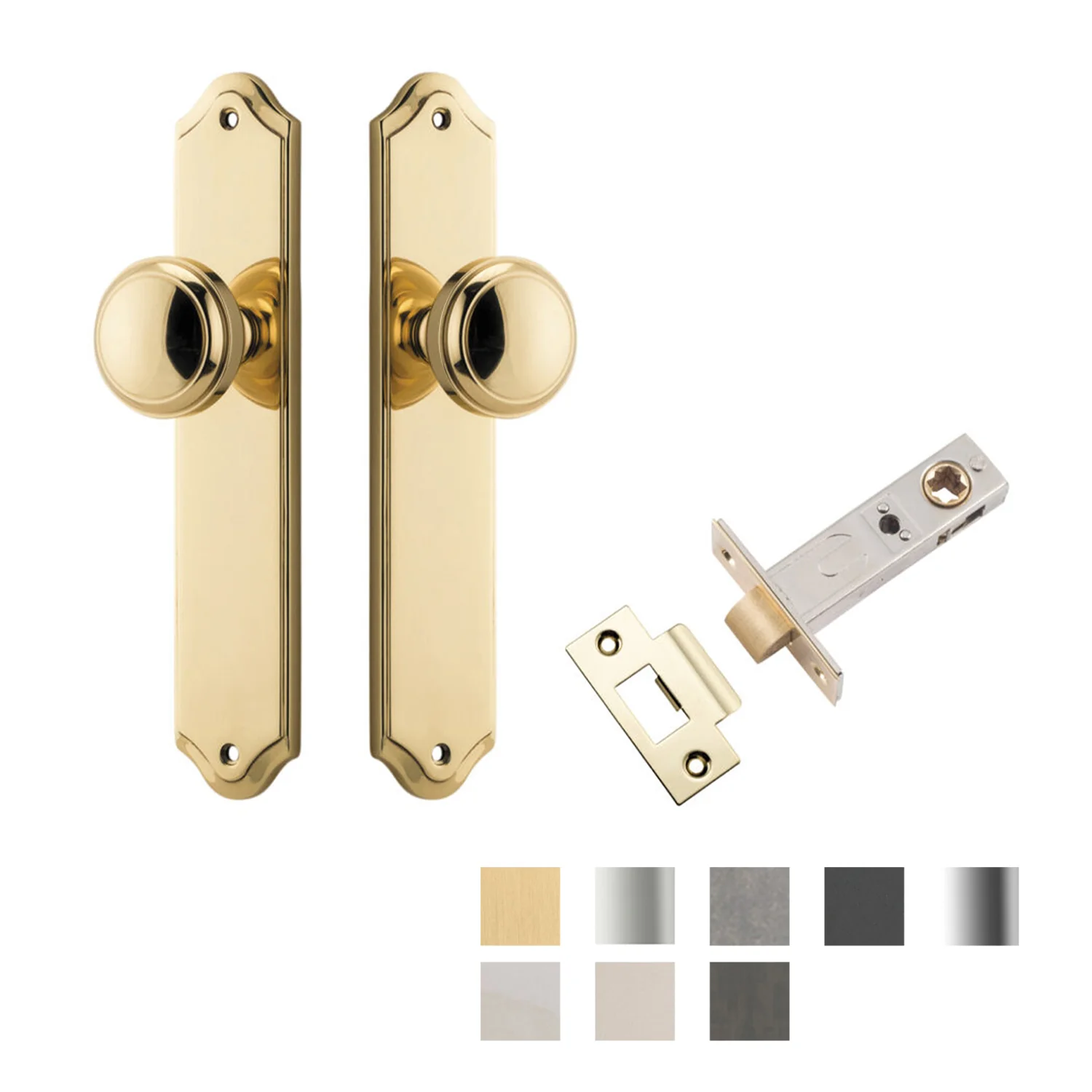 Iver Paddington Door Knob on Shouldered Backplate Passage Kit - Available in Various Finishes