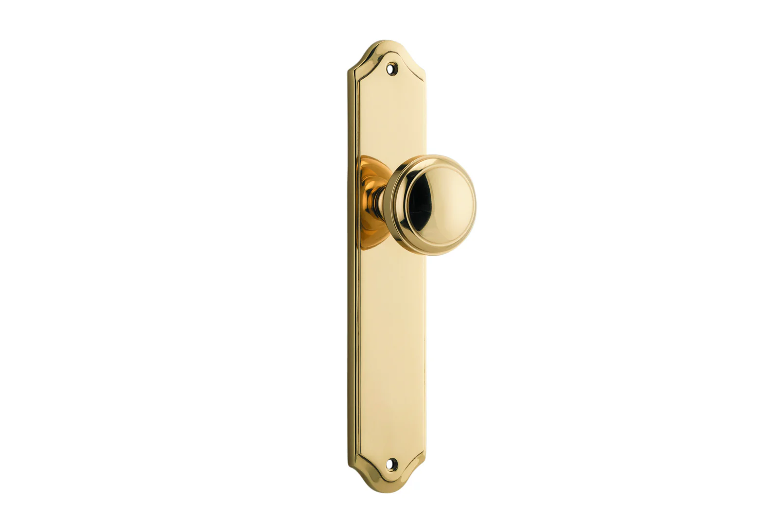 Iver Paddington Door Knob on Shouldered Backplate Polished Brass - Image 2