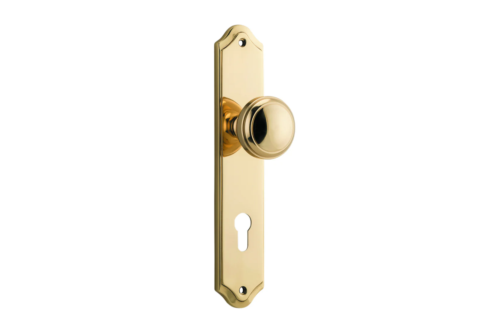 Iver Paddington Door Knob on Shouldered Backplate Polished Brass - Image 3