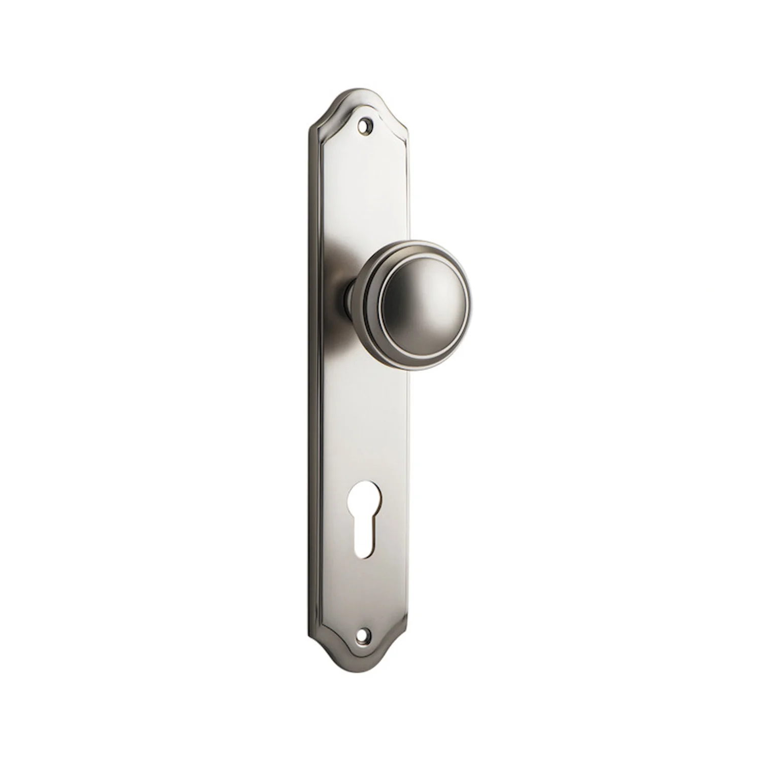 Iver Paddington Door Knob on Shouldered Backplate Satin Nickel - Image 5