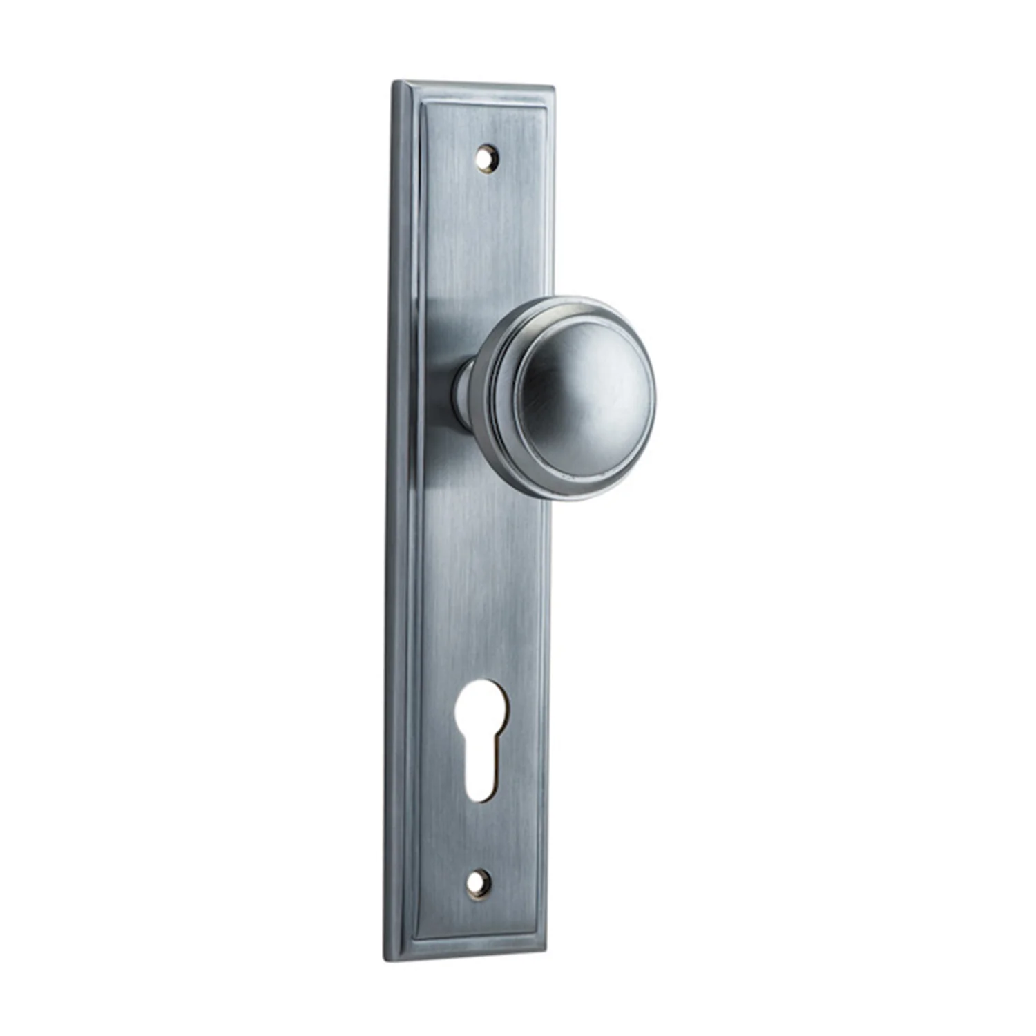 Iver Paddington Door Knob on Stepped Backplate Brushed Chrome - Image 6