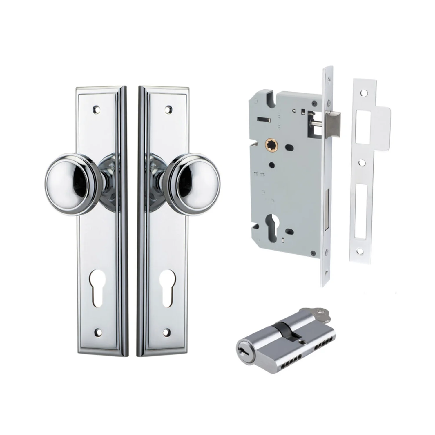 Iver Paddington Door Knob on Stepped Backplate Entrance Kit Key/Key - Available in Various Finishes - Image 10