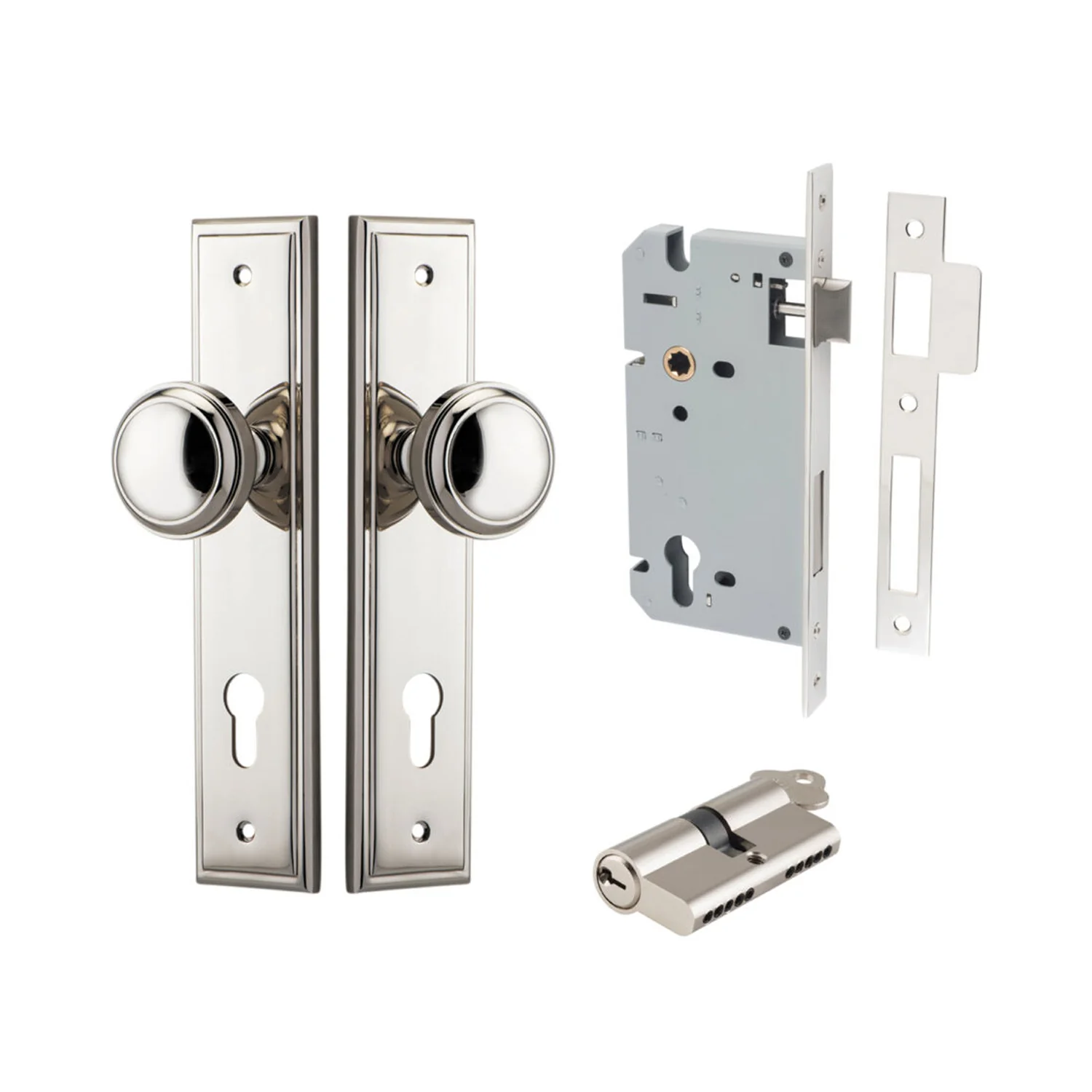 Iver Paddington Door Knob on Stepped Backplate Entrance Kit Key/Key - Available in Various Finishes - Image 11