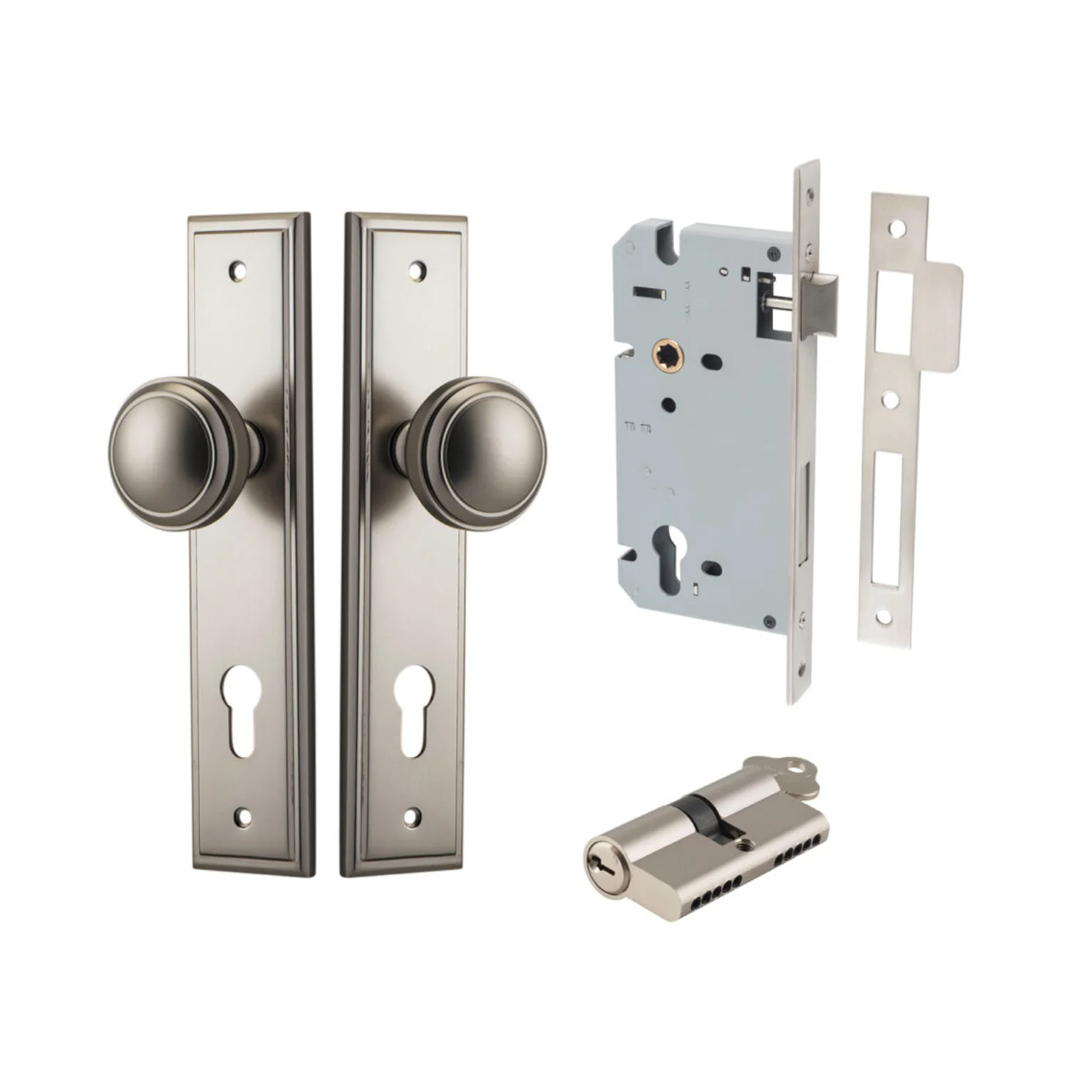 Iver Paddington Door Knob on Stepped Backplate Entrance Kit Key/Key - Available in Various Finishes - Image 12
