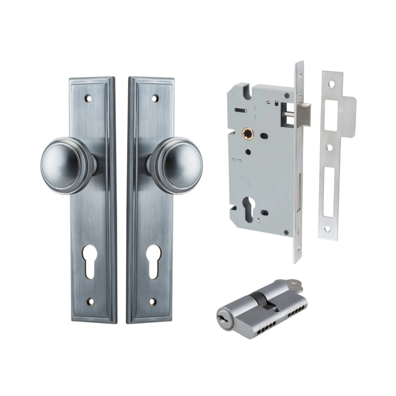 Iver Paddington Door Knob on Stepped Backplate Entrance Kit Key/Key - Available in Various Finishes - Image 6