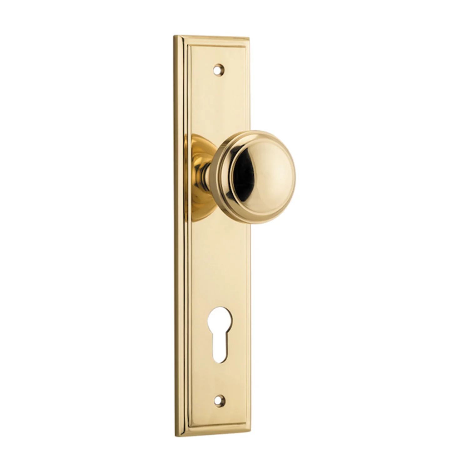 Iver Paddington Door Knob on Stepped Backplate Polished Brass - Image 6