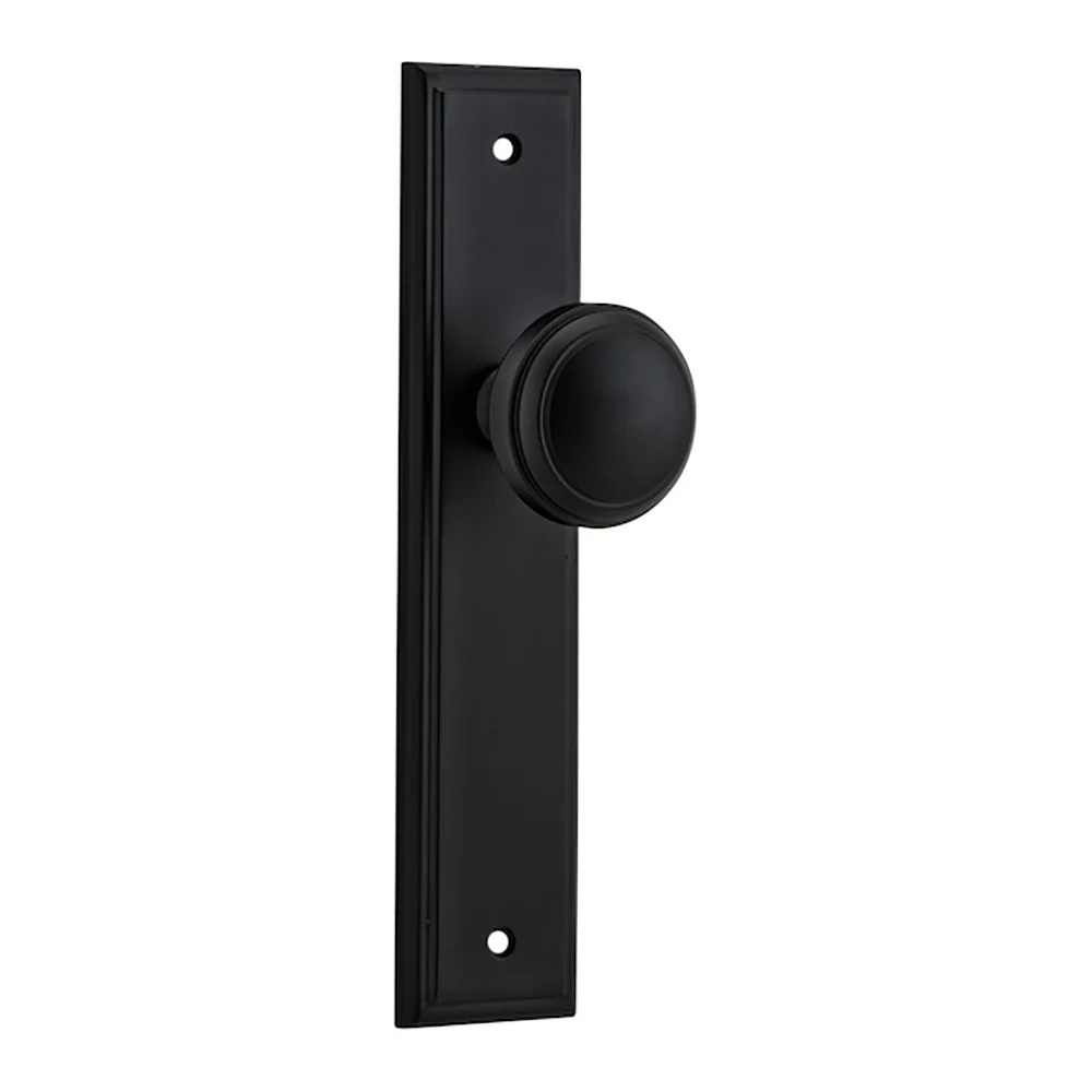 Iver Paddington Door Knob on Stepped Backplate Matt Black - Image 5