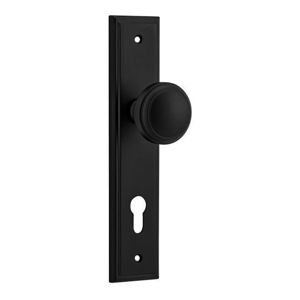 Iver Paddington Door Knob on Stepped Backplate Matt Black - Image 6