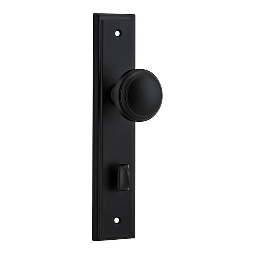 Iver Paddington Door Knob on Stepped Backplate Matt Black - Image 7