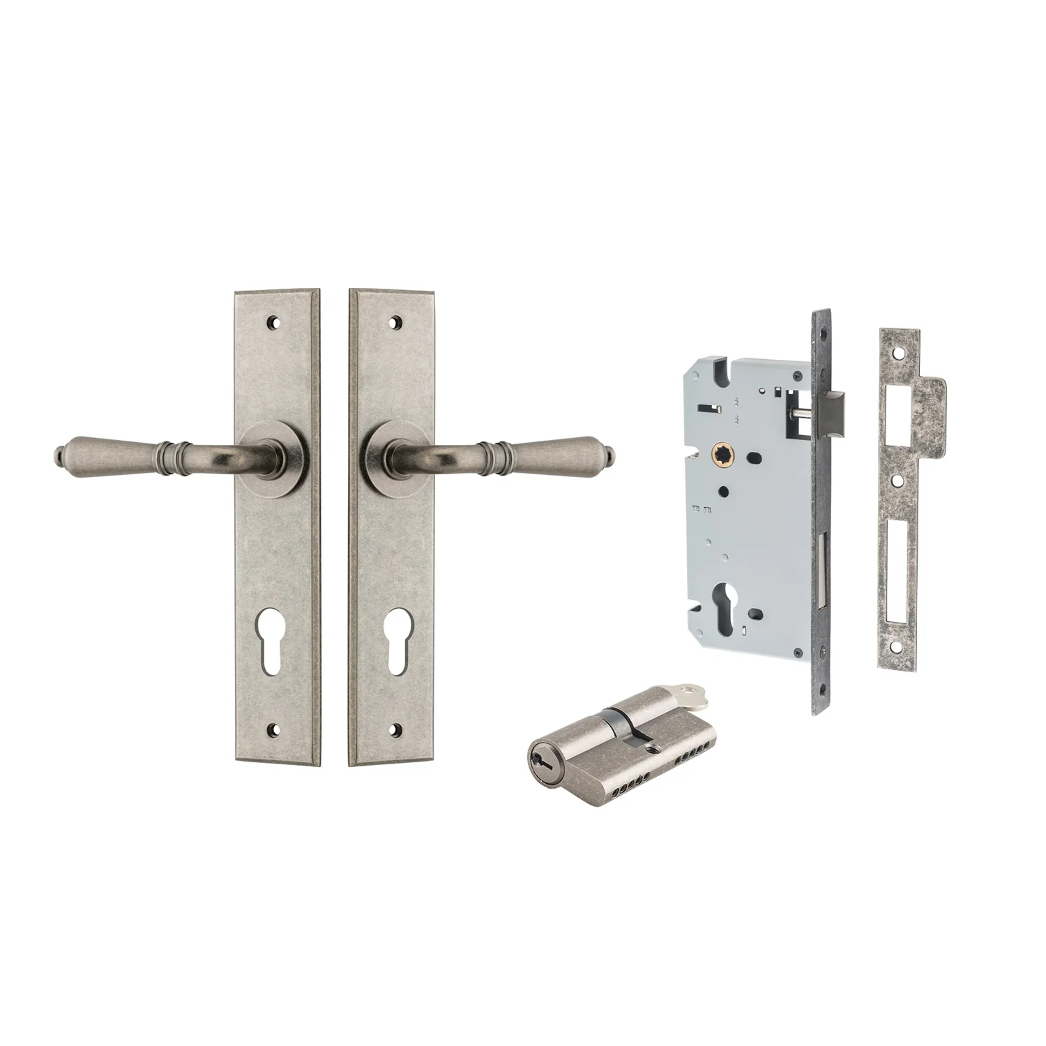 Iver Sarlat Door Lever Handle on Chamfered Backplate Entrance Kit Key/Key - Image 8